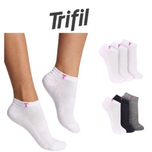 Meia feminina Trifil cano curto kit com 3 pares em algodão - Oferta na Shopee