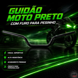 Guidão Preto Fosco Twister Esportivo Com Furo Para Pesinho Moto - Oferta na Shopee