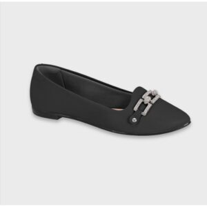 Sapatilha Feminina Moleca Bico Fino Corrente Brilho  - Oferta na Shopee