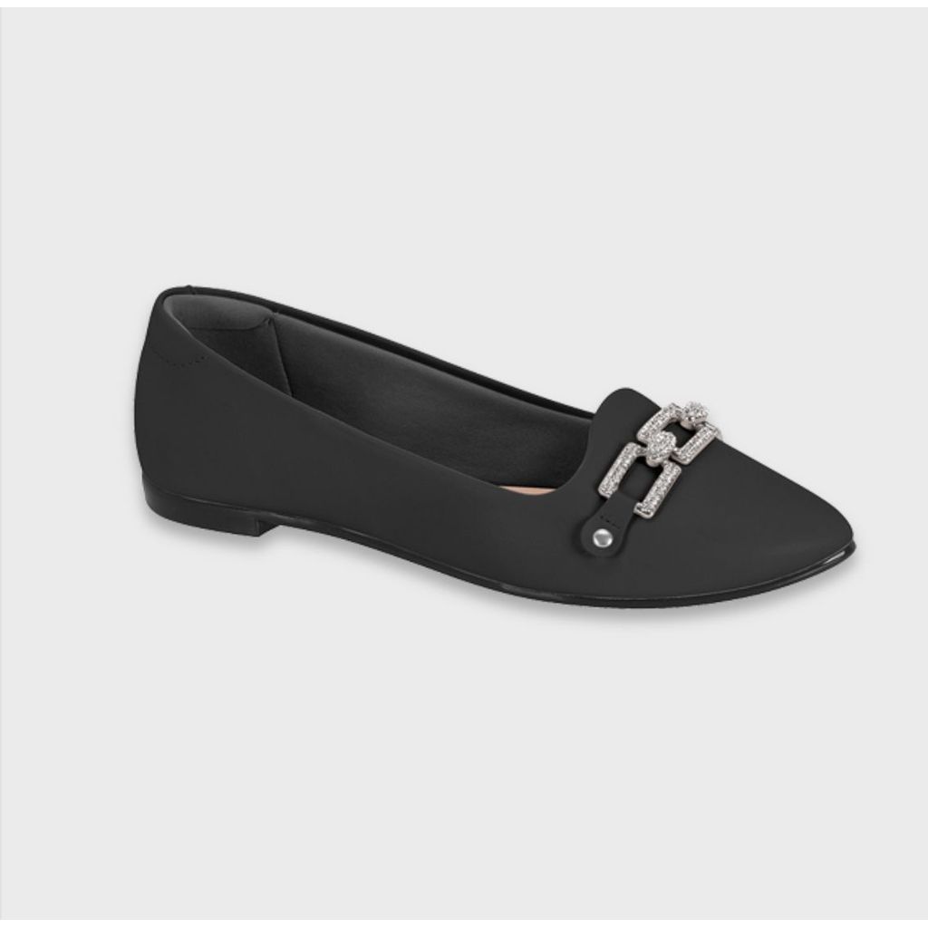 Sapatilha Feminina Moleca Bico Fino Corrente Brilho Sapatilha Feminina Moleca Bico Fino Corrente Brilho