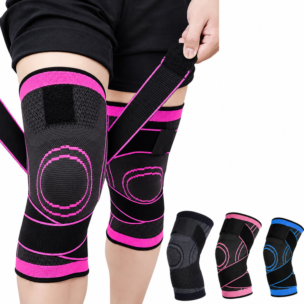 Kit 2 Joelheiras Esportivas com Compressão Ajustável Suporte para Joelho Academia Corrida Kit 2 Joelheiras Esportivas com Compressão Ajustável Suporte para Joelho Academia Corrida