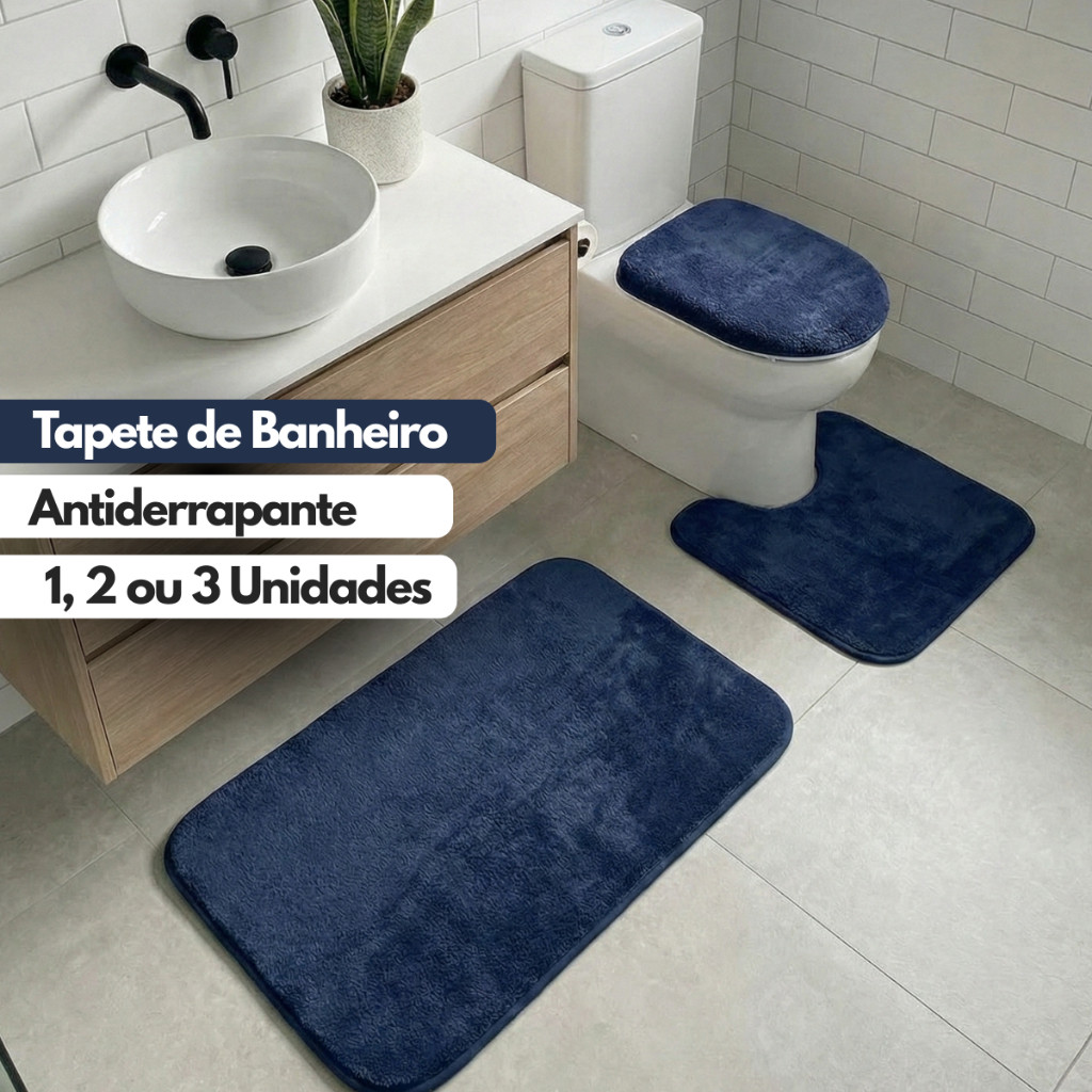 Tapete para Banheiro Antiderrapante Super Soft Escolha 1 2 ou 3 Peças Algodão e Pelúcia atacado Tapete para Banheiro Antiderrapante Super Soft Escolha 1 2 ou 3 Peças Algodão e Pelúcia atacado - Oferta na Shopee