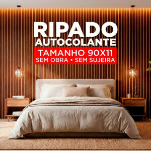 Painel Ripado MDF 90x11cm Autocolante Econômico Revestimento Decorativo Ideal para Parede Interna - Oferta na Shopee