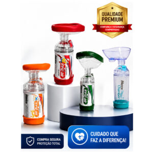 Espaçador Inal-Air Alumínio Antiestático Para Bombinha Asma Bronquite DPOC Infantil Adulto Baby - Oferta na Shopee