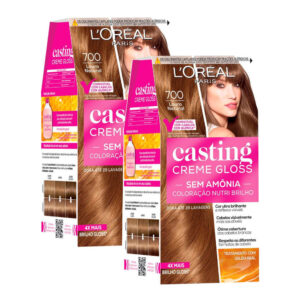 Kit 2 Tintura Casting Creme Gloss L'oréal Paris 700 Louro Natural - Oferta na Shopee