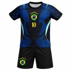 Kit Conjunto Camisa e Short Bordados Brasil infantil juvenil - Oferta na Shopee