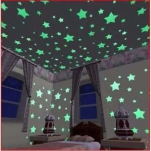 Kit 50 Estrelas Luminosas Fluorescentes Brilha No Escuro Decorativo Teto E Parede - Oferta na Shopee