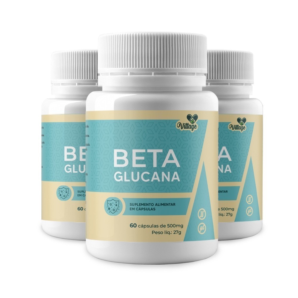 3 Potes Beta Glucana 500mg T/180caps VITTAGE 3 Potes Beta Glucana 500mg T/180caps VITTAGE