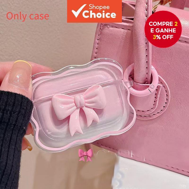 Capa Pink Bow AirPods Para 3/Pro 2-Macia Fone De Ouvido Bluetooth Com Design Fofo (Apenas) Capa Pink Bow AirPods Para 3/Pro 2-Macia Fone De Ouvido Bluetooth Com Design Fofo (Apenas) - Oferta na Shopee