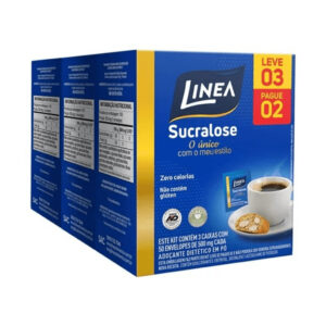 PROMOÇÃO LEVE 3 PAGUE 2 Adoçante Sucralose Linea 50 Sachês - Oferta na Shopee