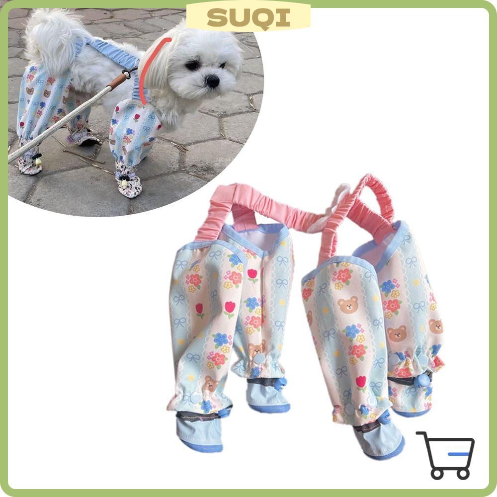 Calças De Quatro Pernas Para Cachorro SUQI , Com Sapatos De Poliéster Passear Animais De Estimação , Prevenção De Inseto Calças De Quatro Pernas Para Cachorro SUQI