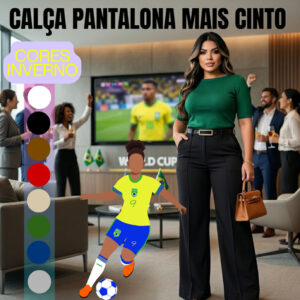 Para Mulheres de Bom Gosto: Calça Pantalona ZR Social com Cinto Premium! - Oferta na Shopee