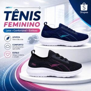 Kit 2 Tênis Feminino Confortável Esportivo Caminhada Corrida Promoção Lançamento - Oferta na Shopee