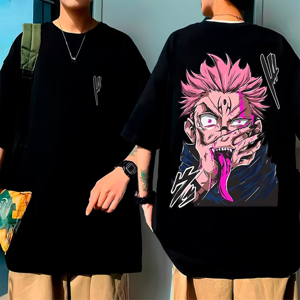 Camiseta Estampada Oversized Anime Treino Academia Naruto Sukuna Maldição Algodão Feminino Masculino Camiseta Estampada Oversized Anime Treino Academia Naruto Sukuna Maldição Algodão Feminino Masculino
