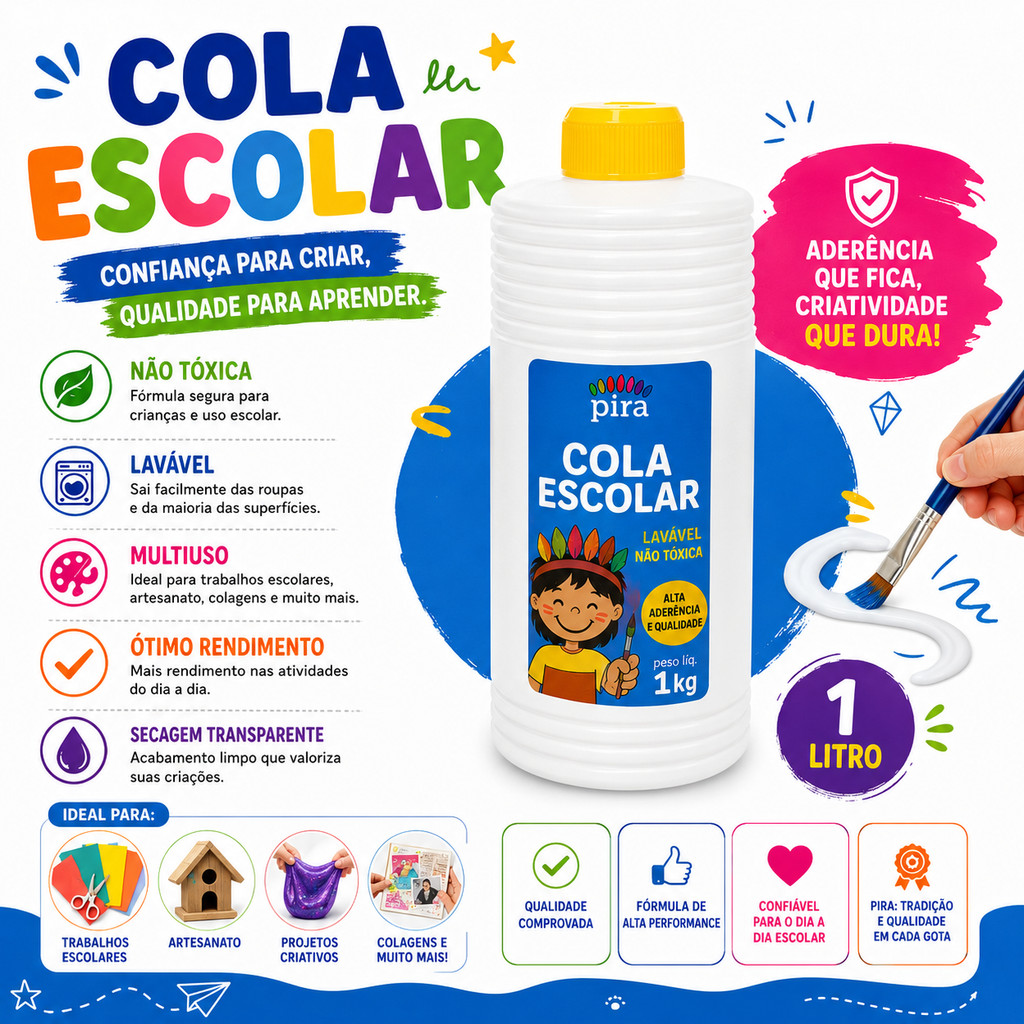 KIT 2/3/4/5/6 Colas Liquida Branca 1kg Escolar PVA KIT 2/3/4/5/6 Colas Liquida Branca 1kg Escolar PVA - Oferta na Shopee