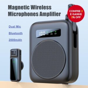 Microfone De Lapela Magnético Sem Fio Com Amplificador De Voz M10 Bluetooth Para Ensino Pro Mic - Oferta na Shopee