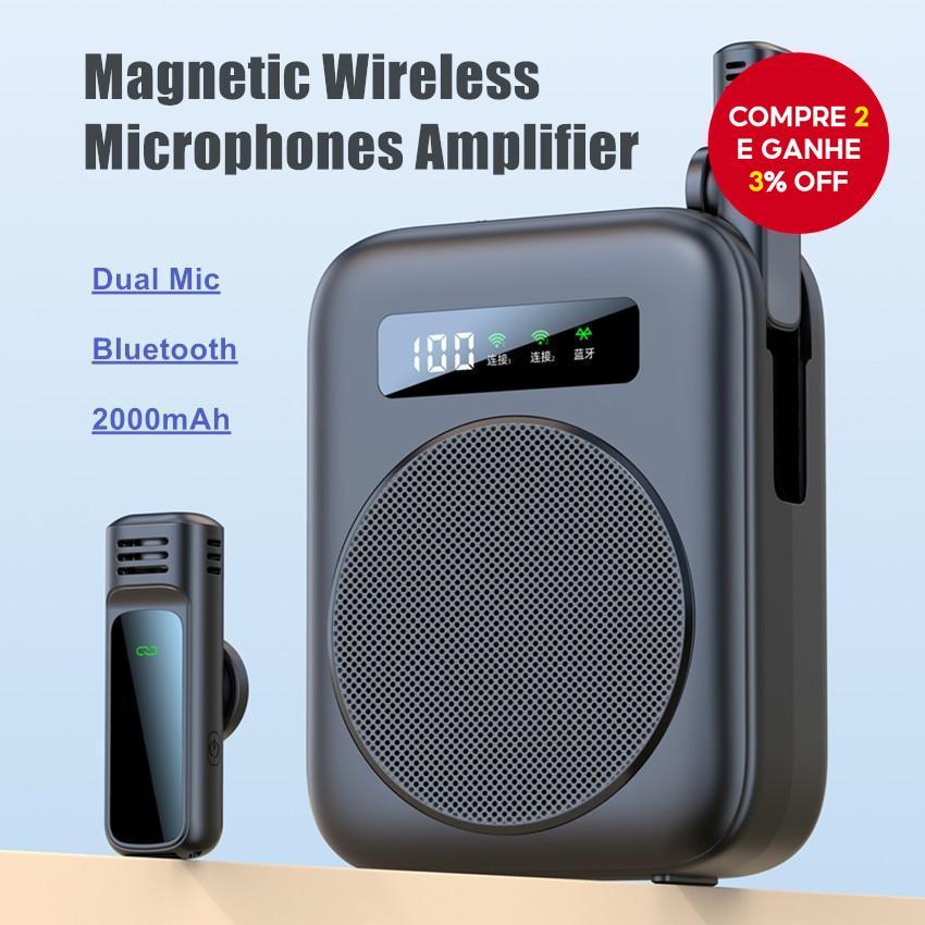 Microfone De Lapela Magnético Sem Fio Com Amplificador De Voz M10 Bluetooth Para Ensino Pro Mic Microfone De Lapela Magnético Sem Fio Com Amplificador De Voz M10 Bluetooth Para Ensino Pro Mic