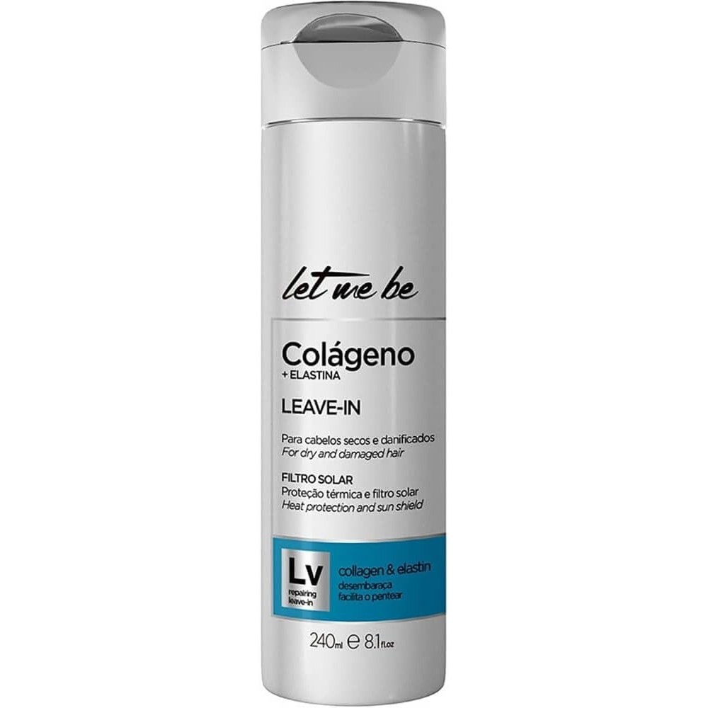 Leave-in Let Me Be Colágeno e Elastina 240ml Proteção térmica e filtro solar Leave-in Let Me Be Colágeno e Elastina 240ml Proteção térmica e filtro solar