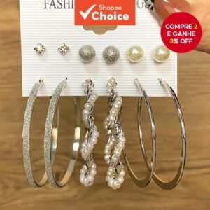 6 Peças De Brincos Incrustados De Pérolas Para Mulheres – Conjunto De Joias Elegantes Com Aros Franceses Vintage Uso Diá - Oferta na Shopee