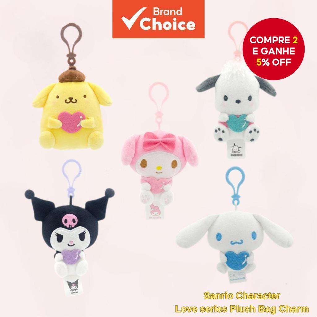 Conjunto de Charms de Pelúcia Sanrio Series Cinnamoroll, MyMelody, Kuromi, Pochacco, Tamanho Padrão IP Popular Conjunto de Charms de Pelúcia Sanrio Series Cinnamoroll