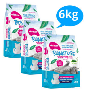 Kit 3 Areia Sanitária De Mandioca Grãos Finos Para Gatos Biodegradável Wisecat 6kg - Oferta na Shopee