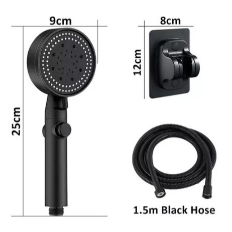 Chuveiro De Mão Kit Completo Conjunto De 3 Peças Ajustável Da Cabeça Preto Plástico De Alta Pressão Chuveiro De Mão Kit Completo Conjunto De 3 Peças Ajustável Da Cabeça Preto Plástico De Alta Pressão - Oferta na Shopee