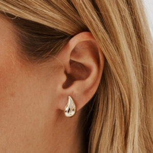 Brinco Gota Lisa Pequeno - Banho de Ouro 18k - Oferta na Shopee