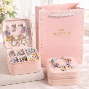 Kit Pulseira E Berloques Diy 66 Peças Com Porta Joias E Sacola Presenteável - Oferta na Shopee