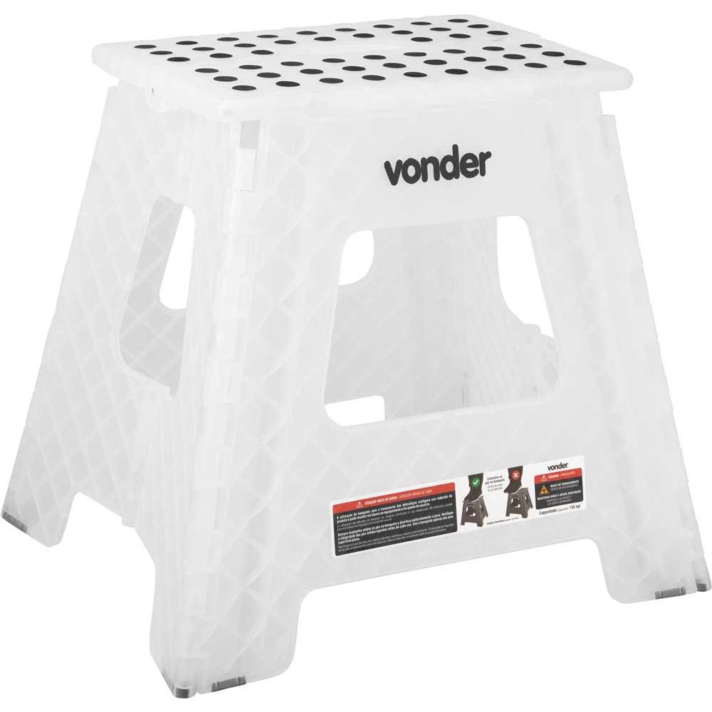 Banqueta Plástica Dobrável Transparente Altura 360mm Vonder Banqueta Plástica Dobrável Transparente Altura 360mm Vonder