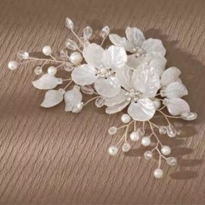 Grinalda com Pérolas e Flores – Realce Sua Beleza Natural no Casamento ou Formatura - Oferta na Shopee