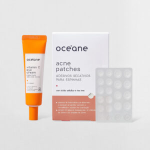 Kit Adesivos Antiacne + Creme para Área Dos Olhos com Vitamina C (2 Produtos) - Oferta na Shopee