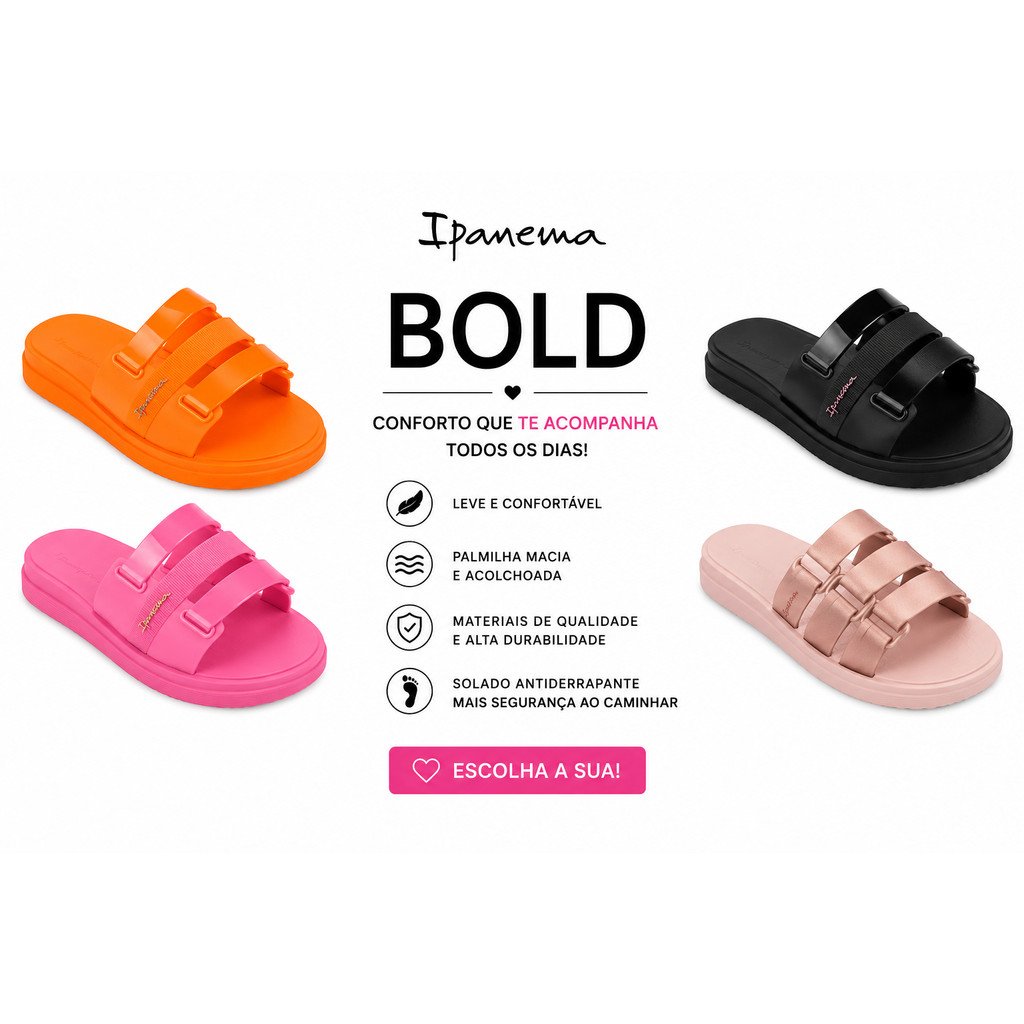Sandália Ipanema Bold Feminina Original – Leve, Confortável e Moderna Sandália Ipanema Bold Feminina Original – Leve, Confortável e Moderna