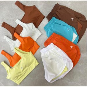 Conjunto Short Duplo Tactel Actie  Aurora Poliamida Fitness Academia Treinos esportivo - Oferta na Shopee