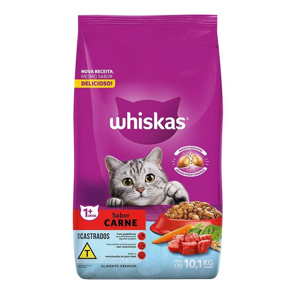 Ração para Gatos 10,1kg Castrados Whiskas Carne Ração para Gatos 10,1kg Castrados Whiskas Carne