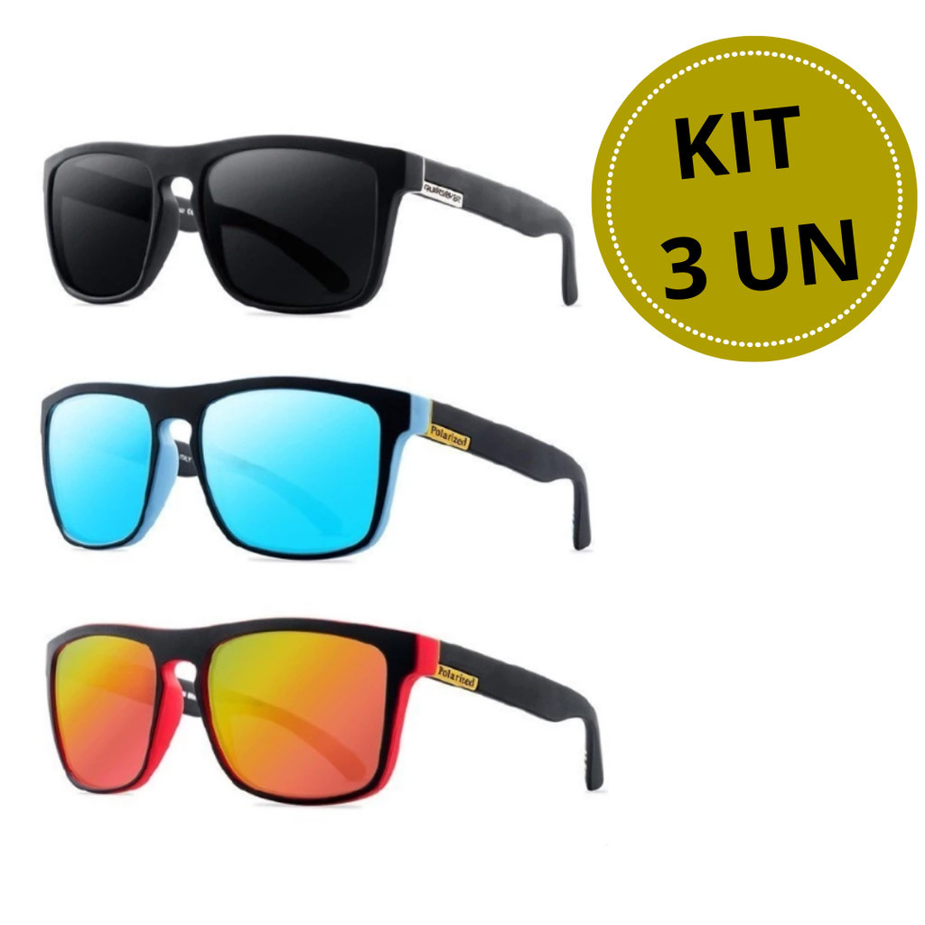 KIT 3 Óculos de sol Quikisver moda verão com proteção uv400 KIT 3 Óculos de sol Quikisver moda verão com proteção uv400 - Oferta na Shopee