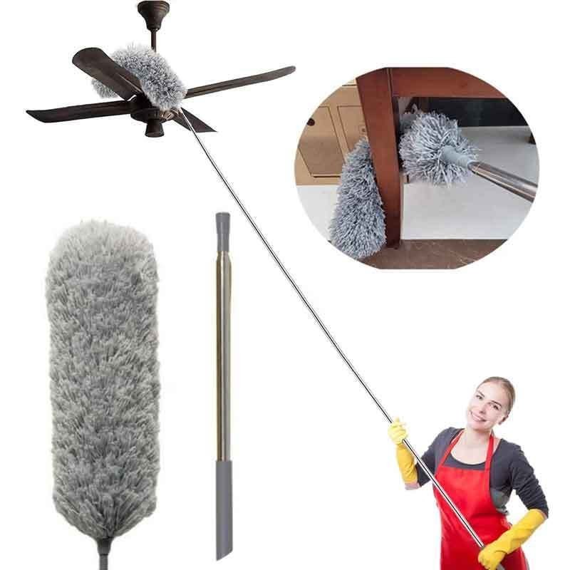 Espanador de Pó Para Limpeza em Microfibra Com Cabo Extensor e Retrátil Lavável 2,8m Escova De Limpeza De Poeira Espanador de Pó Para Limpeza em Microfibra Com Cabo Extensor e Retrátil Lavável 2,8m Escova De Limpeza De Poeira