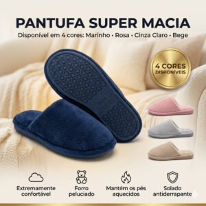 Pantufa Masculina Peluciada Quentinha Antiderrapante Super Macia Confortável Inverno - Oferta na Shopee