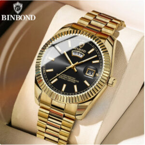 BINBOND Relógio Masculino de Luxo com Display Digital e Numeração Romana | Design Fantasma Resistente à Água B7012 SZ SG - Oferta na Shopee