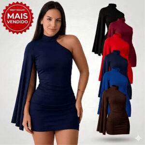 Vestido tubinho Curto Feminino Manga Nula Casual Festa Versátil Elegante Malha Premium Macia - Oferta na Shopee