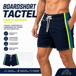 Boardshort Tactel com Elastano - 15’’ Tridente - Curtinho - REF: 0015 / 0026 - Oferta na Shopee