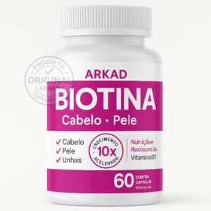 Biotina ARKAD 60 Cápsulas – Crescimento 10x Rápido | Cabelo