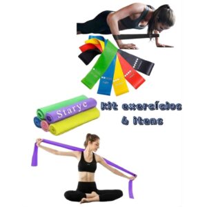 Kit Faixa Elástica Thera Band + 5 Elástico Treino Mini Band Exercícios Fisioterapia Yoga -STARYE - Oferta na Shopee