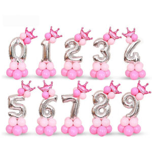 Buque de balões com coroa ( Princess ) = princessa 1 Numeros ( Prata  ) - Oferta na Shopee