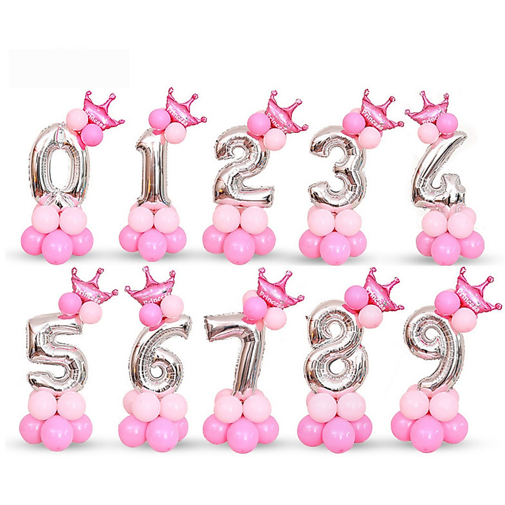 Buque de balões com coroa ( Princess ) = princessa 1 Numeros ( Prata ) Buque de balões com coroa ( Princess ) = princessa 1 Numeros ( Prata ) - Oferta na Shopee