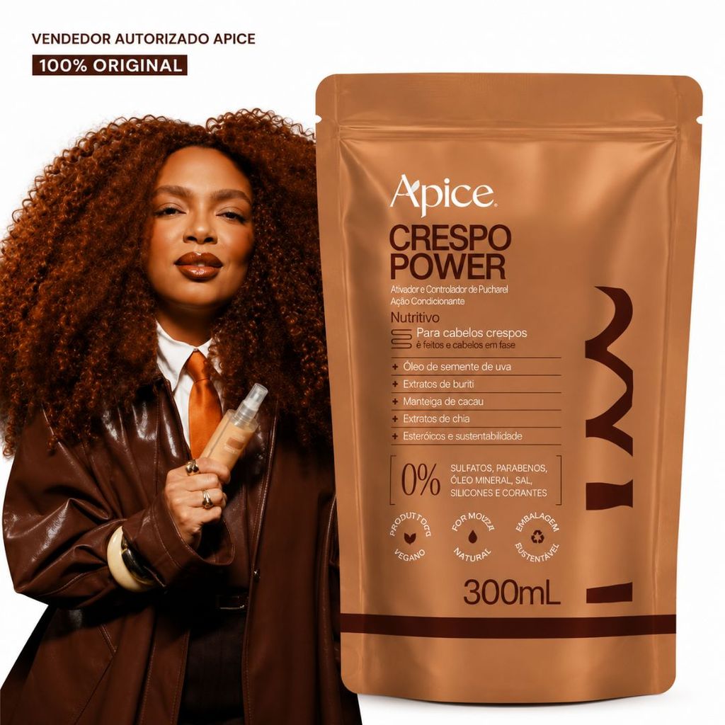 Ápice Crespo Power Creme de Pentear Nutritivo Refil 300ml | Anti-Frizz e Definição | Escolha 1, 2 ou 3 Unidades Ápice Crespo Power Creme de Pentear Nutritivo Refil 300ml | Anti-Frizz e Definição | Escolha 1