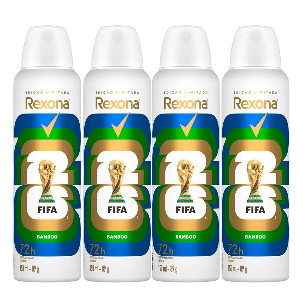 Kit Desodorante Aerosol Rexona Bamboo 150ml - 4 Unidades Kit Desodorante Aerosol Rexona Bamboo 150ml - 4 Unidades - Oferta na Shopee