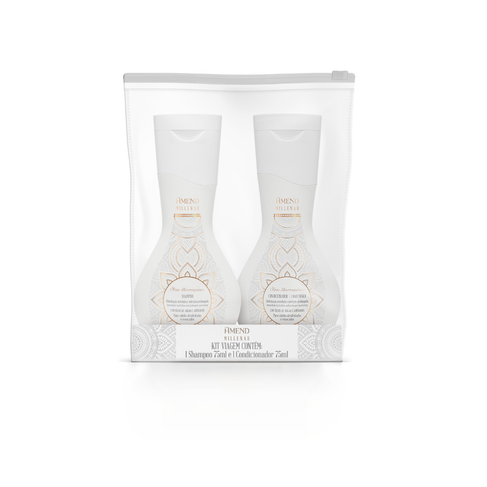 Kit Amend Marroquinos Shampoo + Condicionador Miniatura Ideal para bolsa Kit Amend Marroquinos Shampoo + Condicionador Miniatura Ideal para bolsa