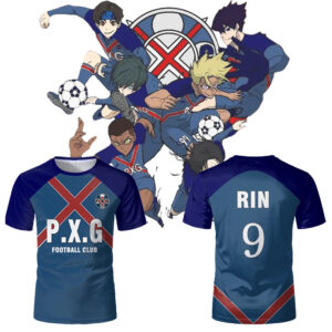 Camisa de Uniforme de Futebol de Anime Japonês Pxg Blue Lock No. 9 Camisetas Casuais Rin Shidou Cosplay para Homens 7QOX - Oferta na Shopee