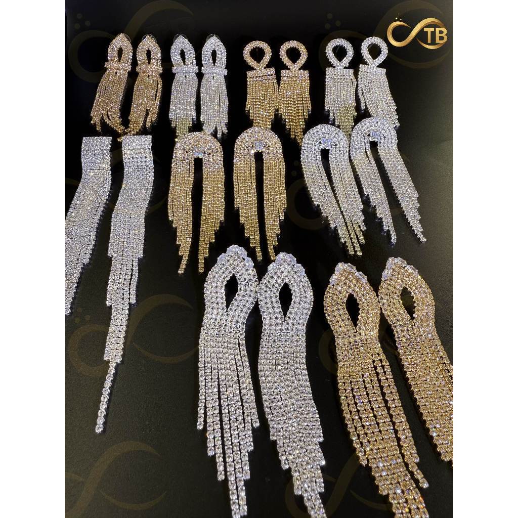 TB Brincos Dourados prata com Franja Strass Brinco Luxo Feminino Brilho Intenso Moda Festa Presente TB Brincos Dourados prata com Franja Strass Brinco Luxo Feminino Brilho Intenso Moda Festa Presente - Oferta na Shopee