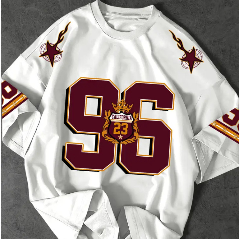 Camiseta 23 California 96 College Jersey T-shirt Americana 100% Algodão Estilo Gringo Camiseta 23 California 96 College Jersey T-shirt Americana 100% Algodão Estilo Gringo - Oferta na Shopee
